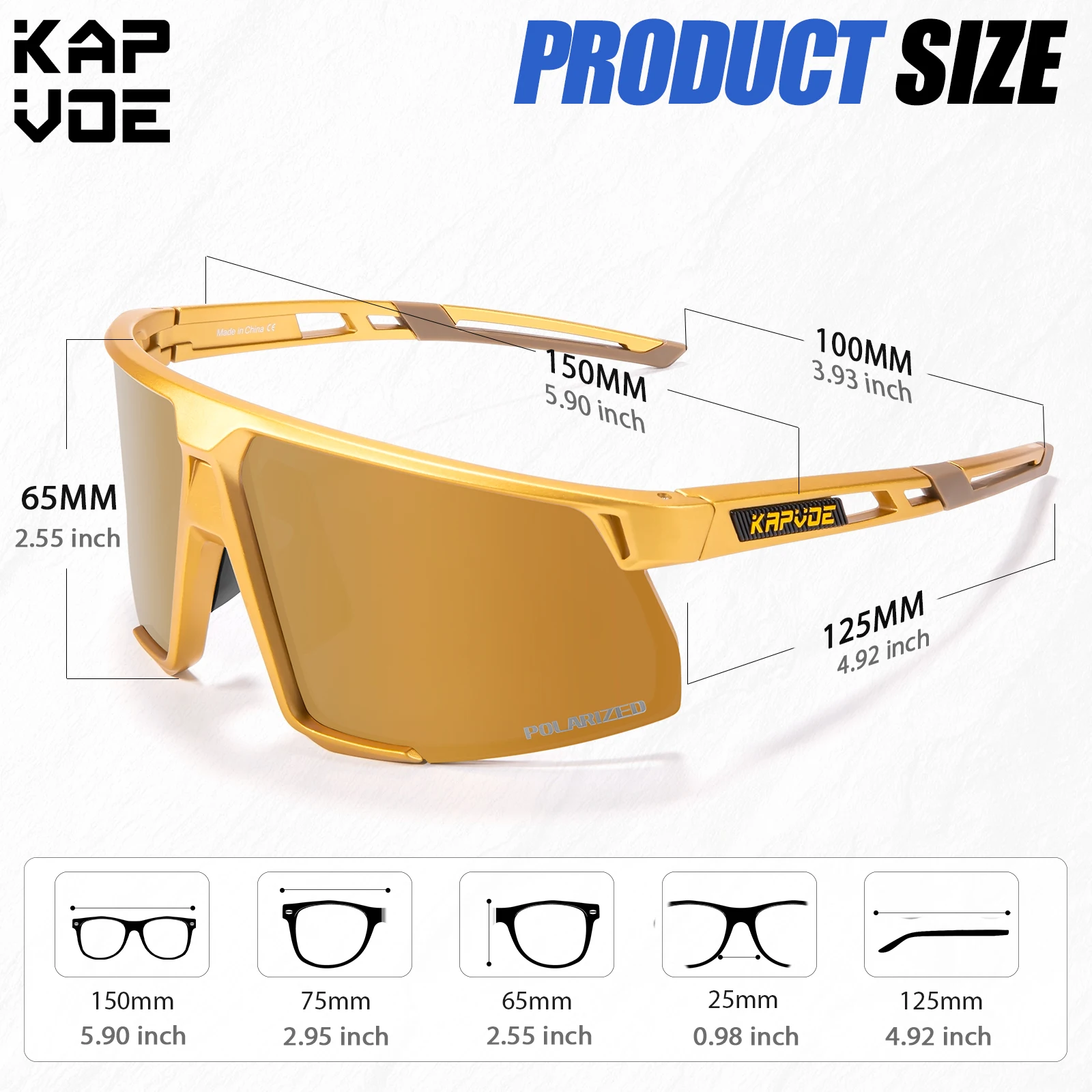 KAPVOE Polarized Cycling Sunglasses Outdoor Sports Fishing Sunglasses UV400 Men MTB Cycling Glasses Women Road Bike Glasses
