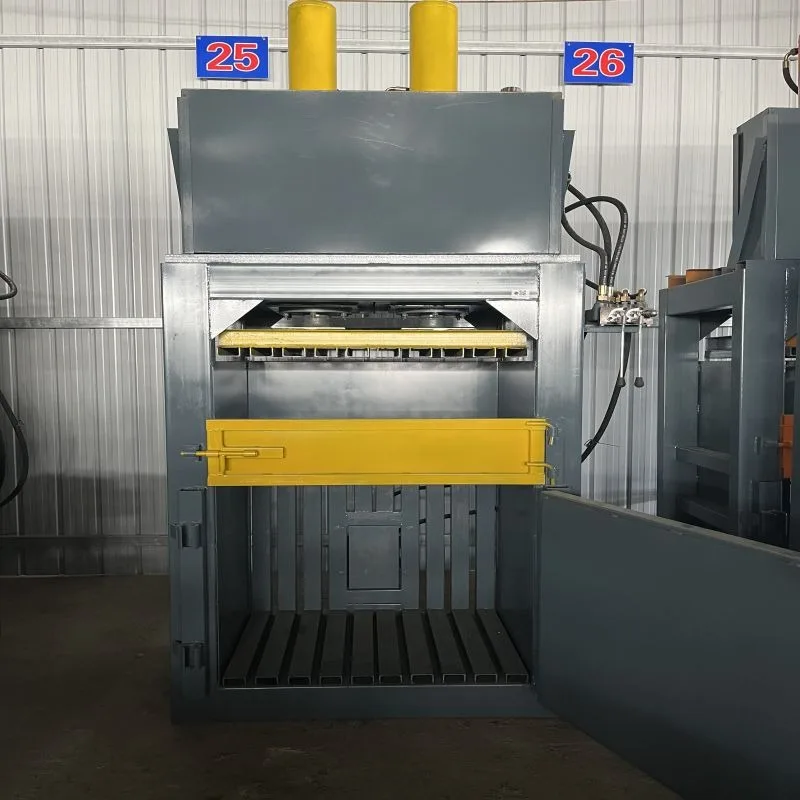 Customized Manufacturer Mini General Vertical Plastic Compactor Baler Square Cotton Box Scrap Cardboard Square Baler Press Balin