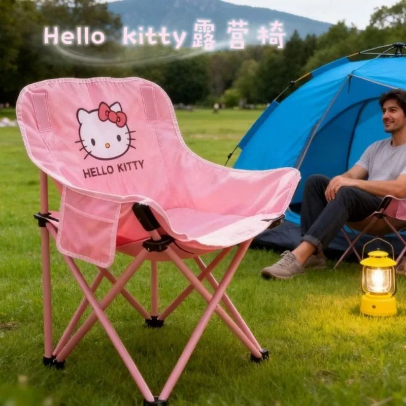 Anime Hello Kitty Outdoor Folding Chair Portable Camping Chair