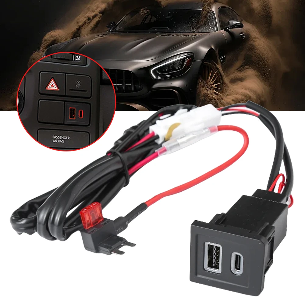 المزدوج USB شاحن سيارة المقبس نوع C PD + QC3.0 USB C شاحن سيارة الهاتف تهمة محول الطاقة المخرج لشركة فولكس فاجن Multivan T5 2003-2015 #6