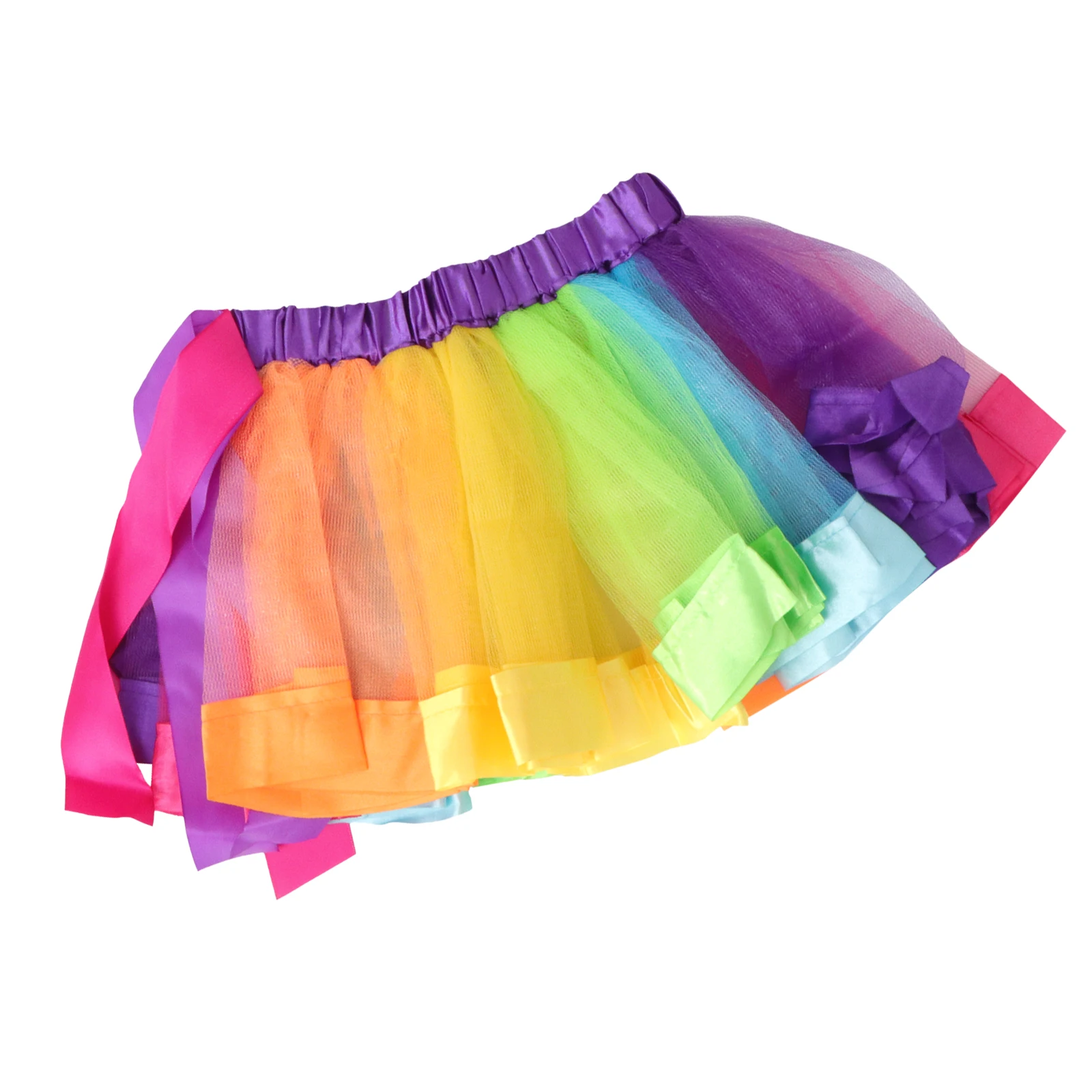 

Little Girls Size S Layered Rainbow Ribbon Tutu Skirt Ballet Dress Daily Party Girls Petticoat Skirts Skirts Ribbon Tutu Skirt