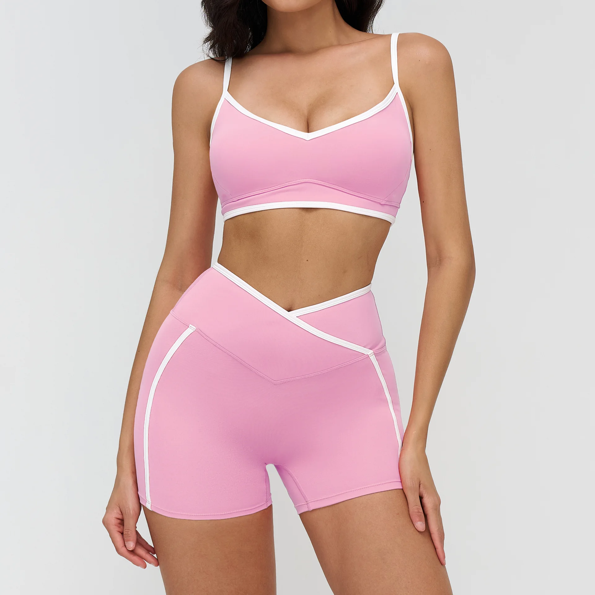 2 قطعة مجموعة اليوغا تجريب وتتسابق اللياقة البدنية ملابس رياضية الصالة الرياضية رياضية عالية الخصر طماق الرياضة الصدرية ملابس رياضية ملابس حريمي