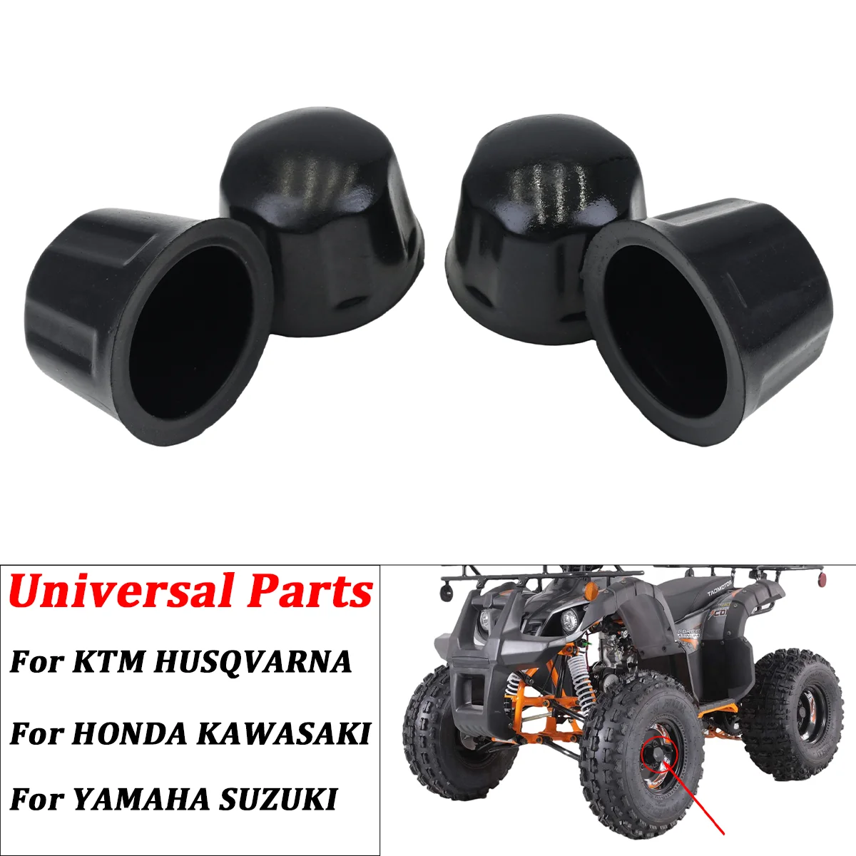 4 Pcs/lot Rubber ATV Dust Cover Nuts for 50cc 70cc 110cc 125cc Quad Bike Go Kart ATV Accessories Dust Protector