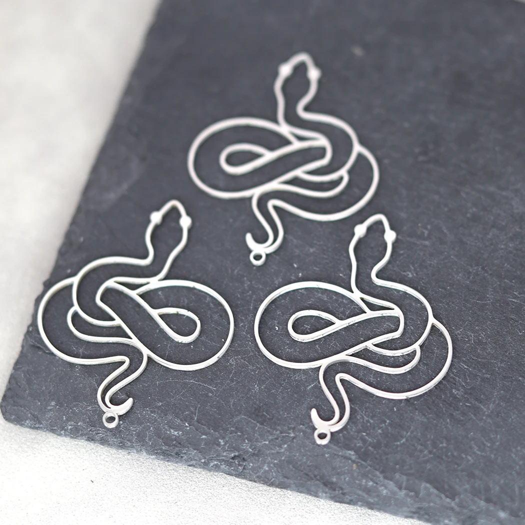 3 sztuk Hollow Line wąż Charms wisiorek ze stali nierdzewnej do tworzenia biżuterii DIY Craft frędzle kolczyki naszyjnik ustalenia akcesoria