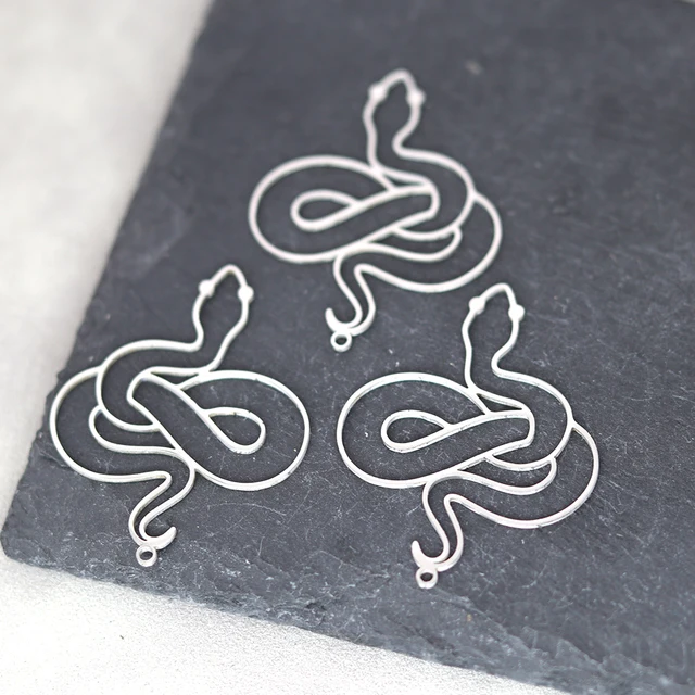 3 sztuk Hollow Line wąż Charms wisiorek ze stali nierdzewnej do tworzenia biżuterii DIY Craft frędzle kolczyki naszyjnik ustalenia akcesoria