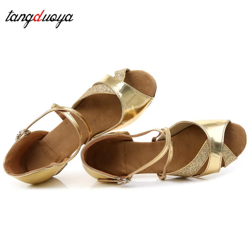 New Soft-Soled Children's Latin Dance Shoes Latin Dancing Shoes Women Elegant Latin Salsa Balllroom Shoes Party Dancing Shoes