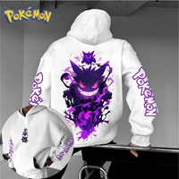 Pokémon Anime Gengar Sudadera con capucha estampada 2025 Otoño/Invierno para hombres y mujeres nuevo Y2K Harajuku talla grande Casual tendencia suéter Top