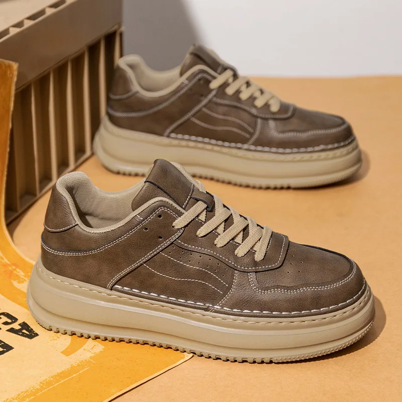 

Мужские туфли весна-осень, новая модель в британском стиле, модные, на толстой подошве, повседневные, универсальные, рабочие, спортивные, на платформе.