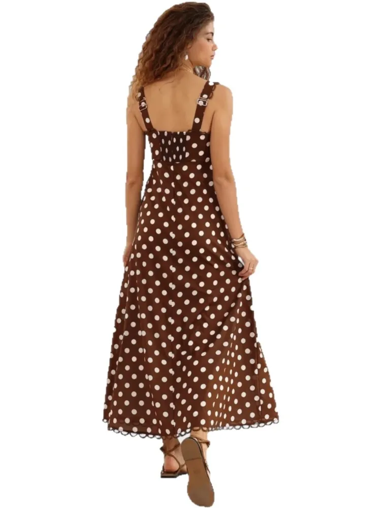 여름 비치웨어 여성 수영복 스파게티 스트랩 민소매 로브 수영복 2026 신상 프린트 비치 휴가 맥시 드레스 커버업