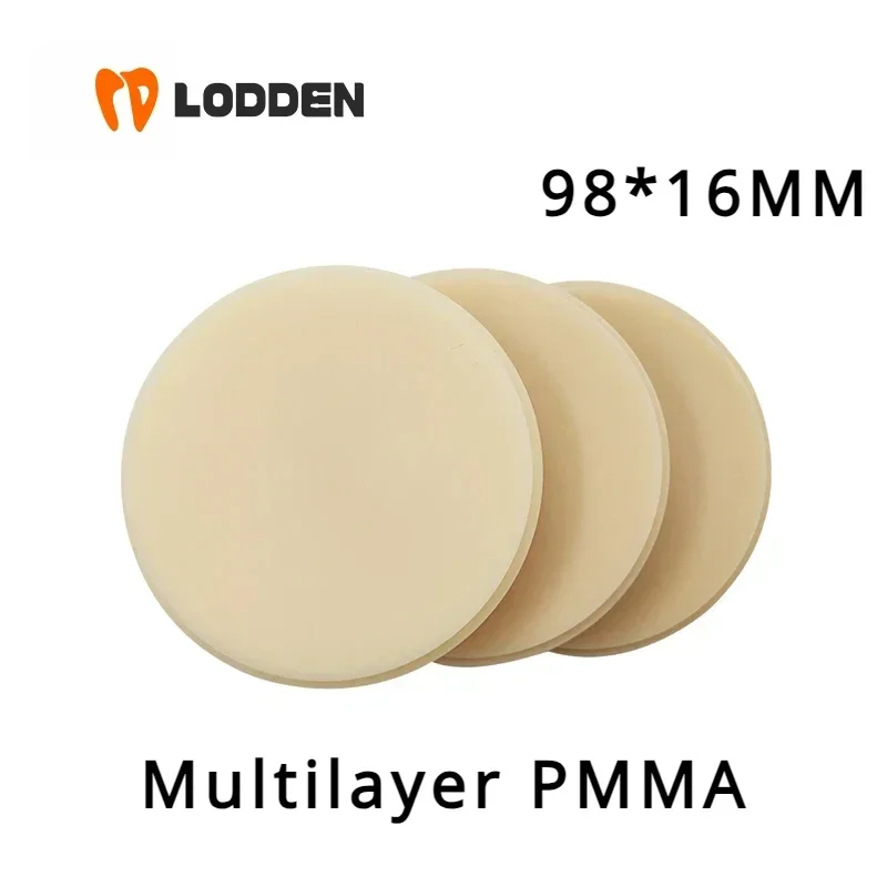 16MM Dental Multilayer PMMA Block Open System for CAD/CAM Dental Laboratory 98mm Dental Resin Dentist Denture Material