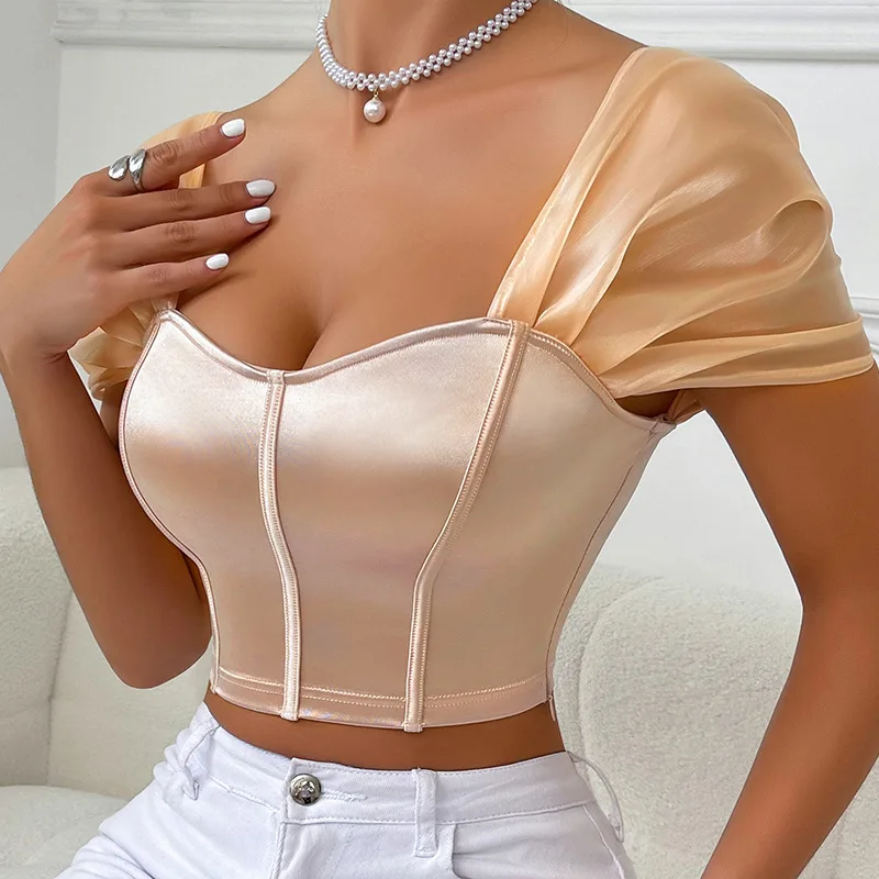Pure Desire High-End Feel Sleeveless Vest Sexy Style French Off-Shoulder Beautiful Back Strapless Top
