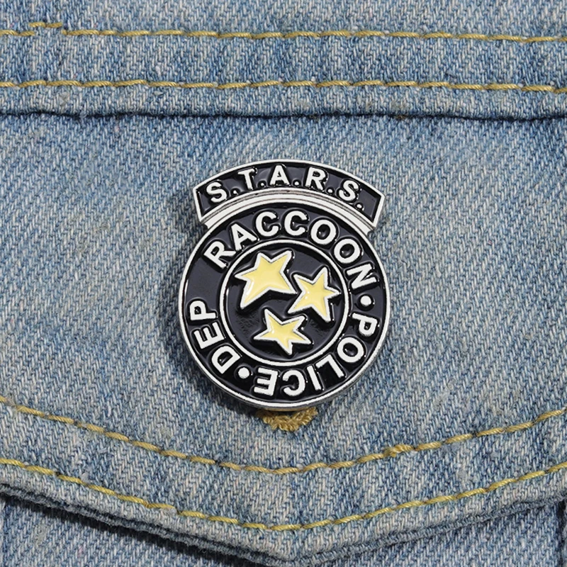 Alfileres esmaltados del departamento de la policía de RACCOON, broches de servicio de rescate personalizados, insignias de solapa, joyería de animales, regalo para seguidores y amigos