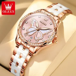 OLEVS 5610 Women's Watches Design Dial Ceramic Strap Waterproof New Fashion Young Girl's Watches Set