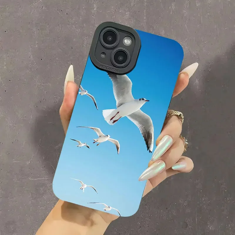 Flocks of Peace Doves Phone Case For iPhone 16 13 12 11 14 15 Pro Max 12 Mini X XS XR Max SE 2020 7 8 Plus Shockproof Back Cover