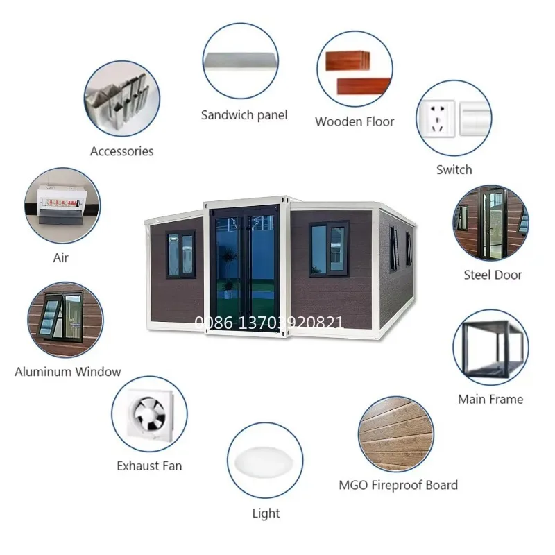 37m2 Expandable 40ft Steel Container Prefab Modular Home with Sandwich Panel for Home Office 20ft Size Application for Bedroom