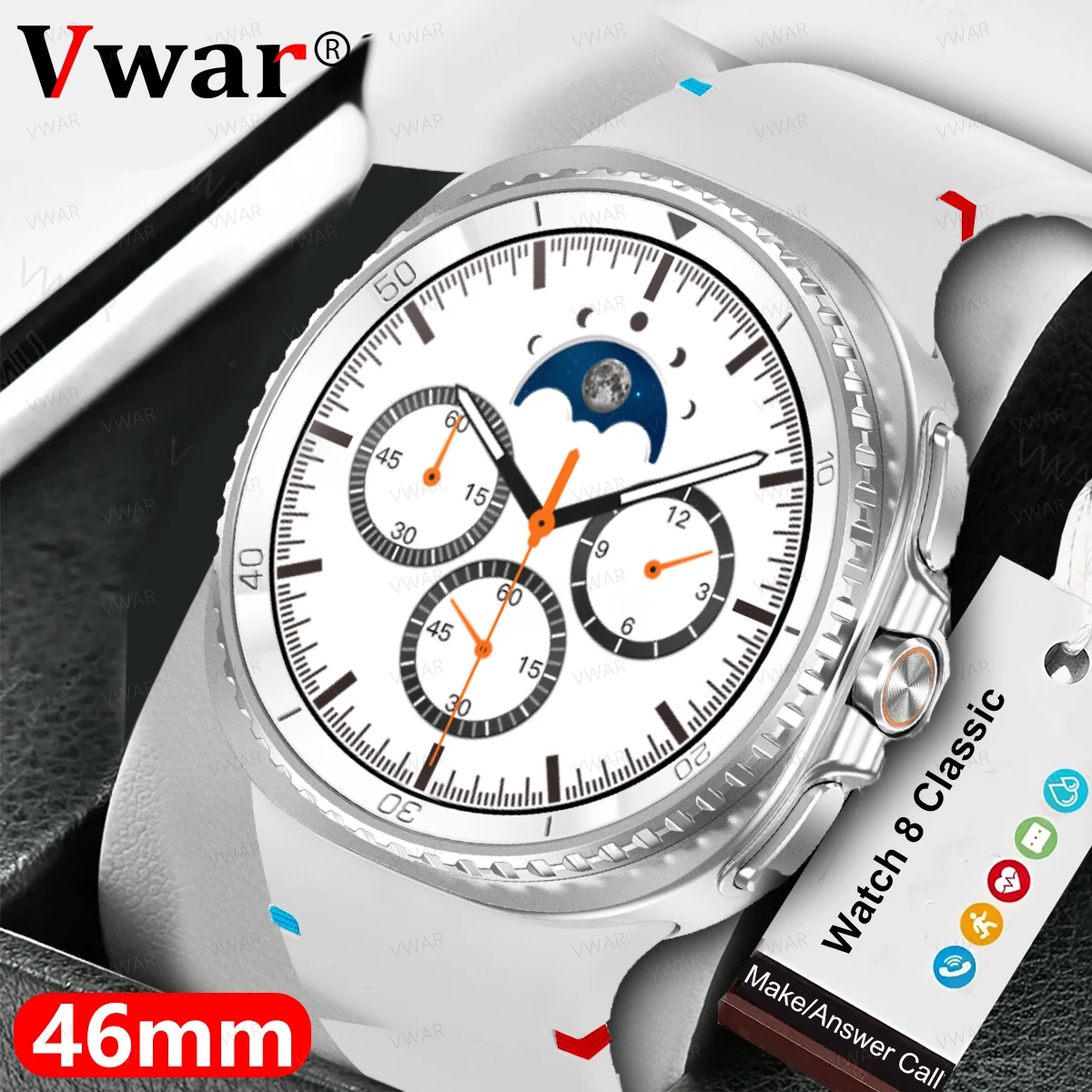 

2025 НОВЫЕ Смарт-часы 8 Классические 46 мм 1,43 дюйма AMOLED-экран IP68 Водонепроницаемые спортивные умные часы BT Call Watch 7, обновленные для мужчин и женщин