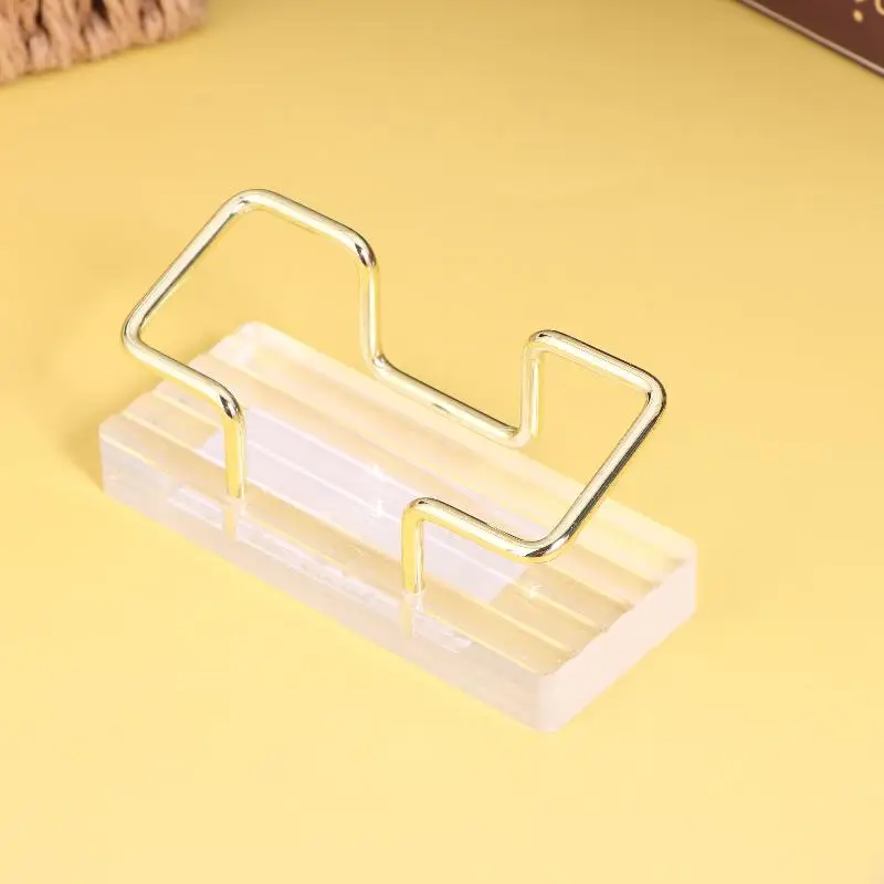 1Pcs Business Card Holder Desktop Card Display Stand Office Desk Bracket Organizer With Metal Frame Sticky Note Holder