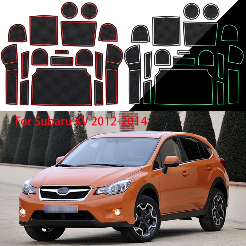 

Car Door Groove Mat For Subaru XV 2012-2014 Door Slot Gasket Water Cup Gasket Interior Storage Compartment Anti-Skid Pad