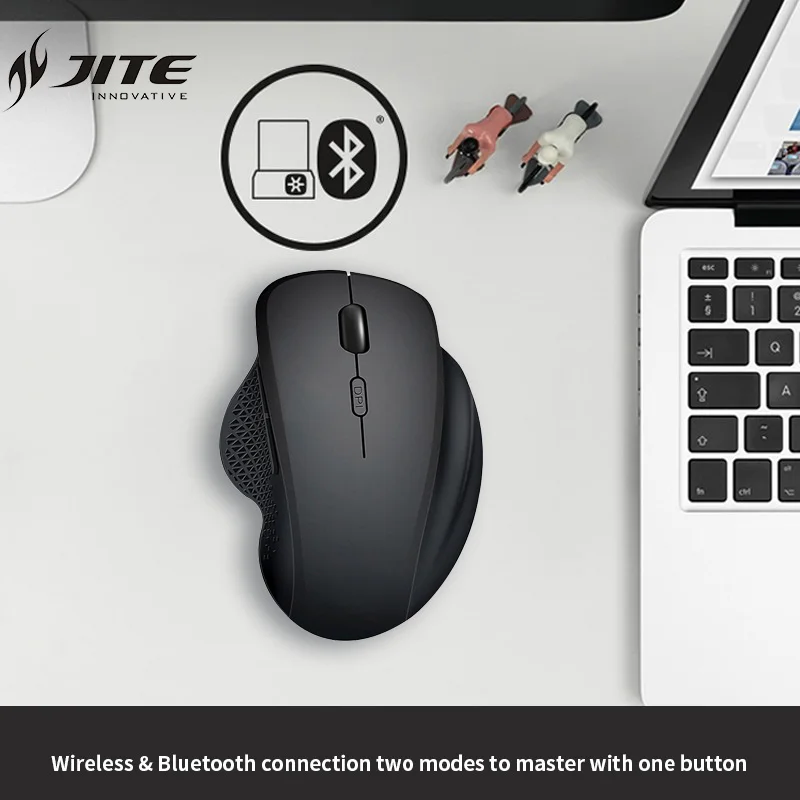 JITE Bluetooth Mouse 2.4G Wireless Mouse 6 Keys Rechargeable Gaming Mouse Wireless Mouse Bluetooth Mouse 1600DPI Optical Mouse