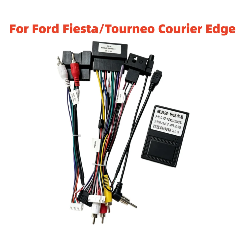 16 Pin Android Wiring Harness Power Cord for Ford Fiesta 2012 G-RZ-FD60 Canbus Decoder for Ford Focus Mk3 Tourneo Courier Edge
