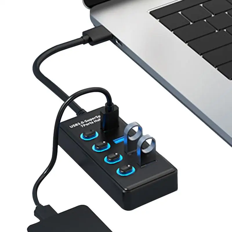 Multiport USB Hub for Fast Charging and Data Transfer
