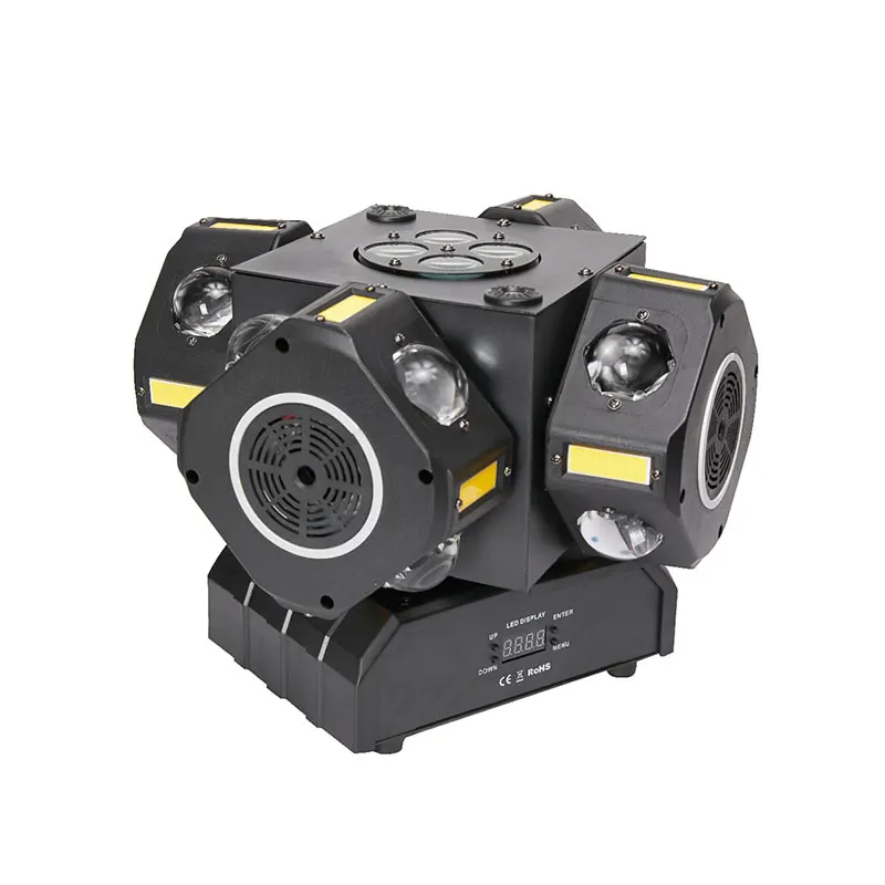 180W Multi functional Stage Light DMX512 RGBW Sound Activated Strobe Laser Pattern Light for Wedding Party Christmas Halloween