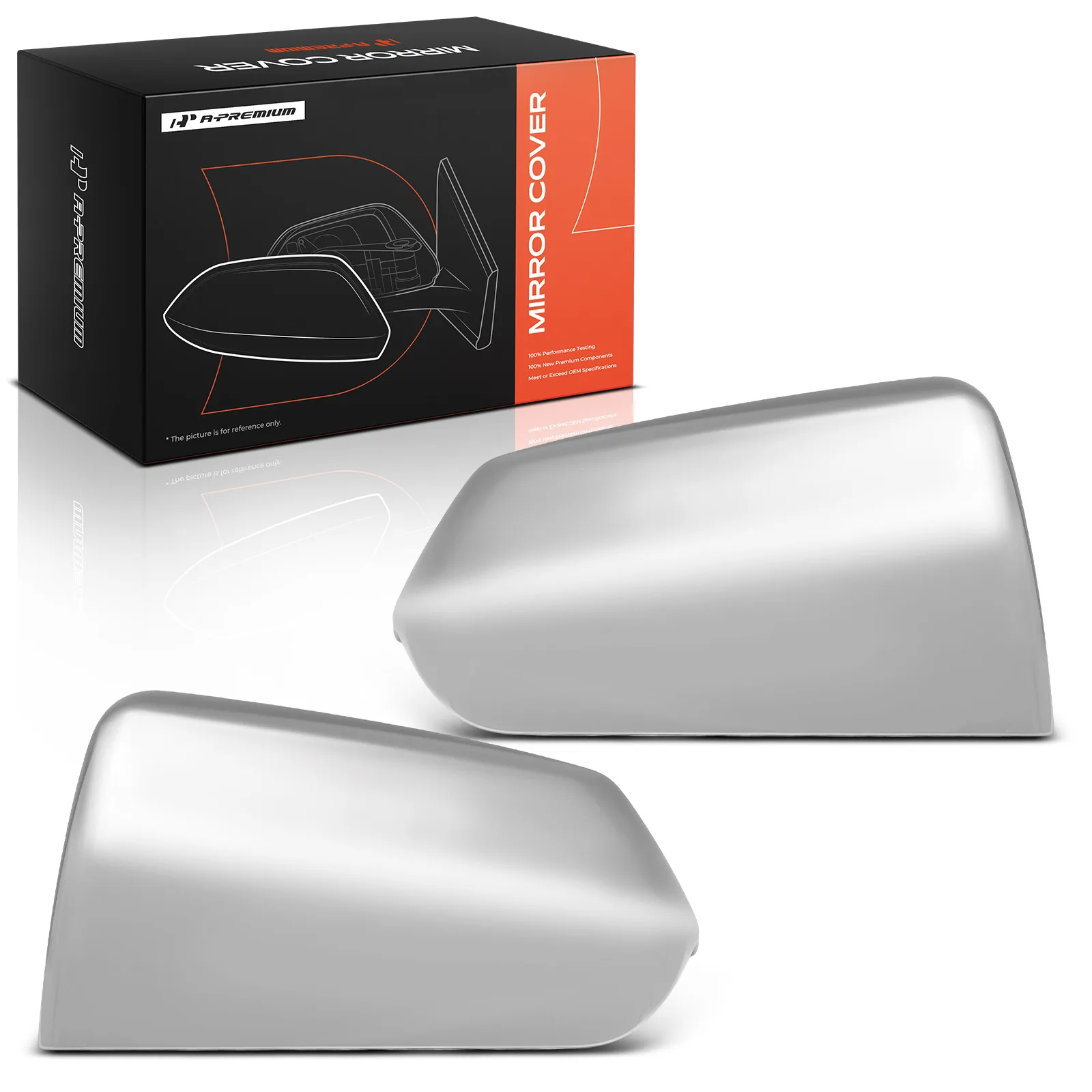 A-Premium Pair Mirror Cover Cap Chrome for Chevrolet Tahoe Suburban 2021-2024 GMC Yukon 2021-2024 Cadillac Escalade 2021-2024