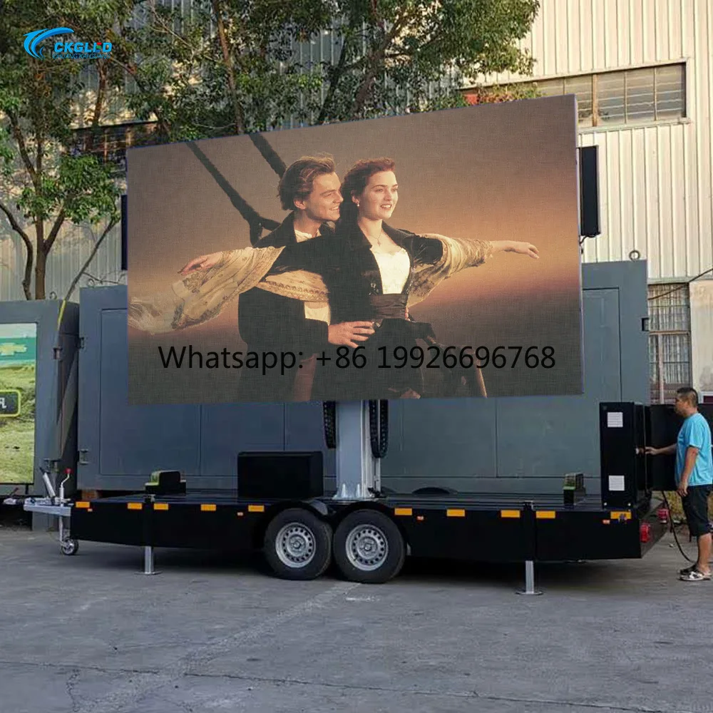 Outdoor Large Advertising Trucks LED Digital Signage Screen Mobile Trailer Led Display