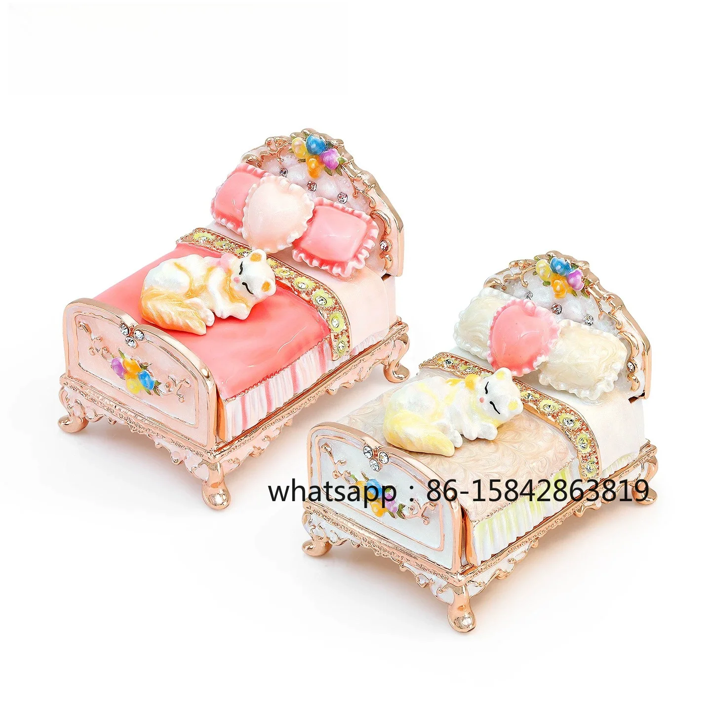 Jewelry Box, European Enamel Color, Cat Bed Jewelry Box, High-end Creative Ring