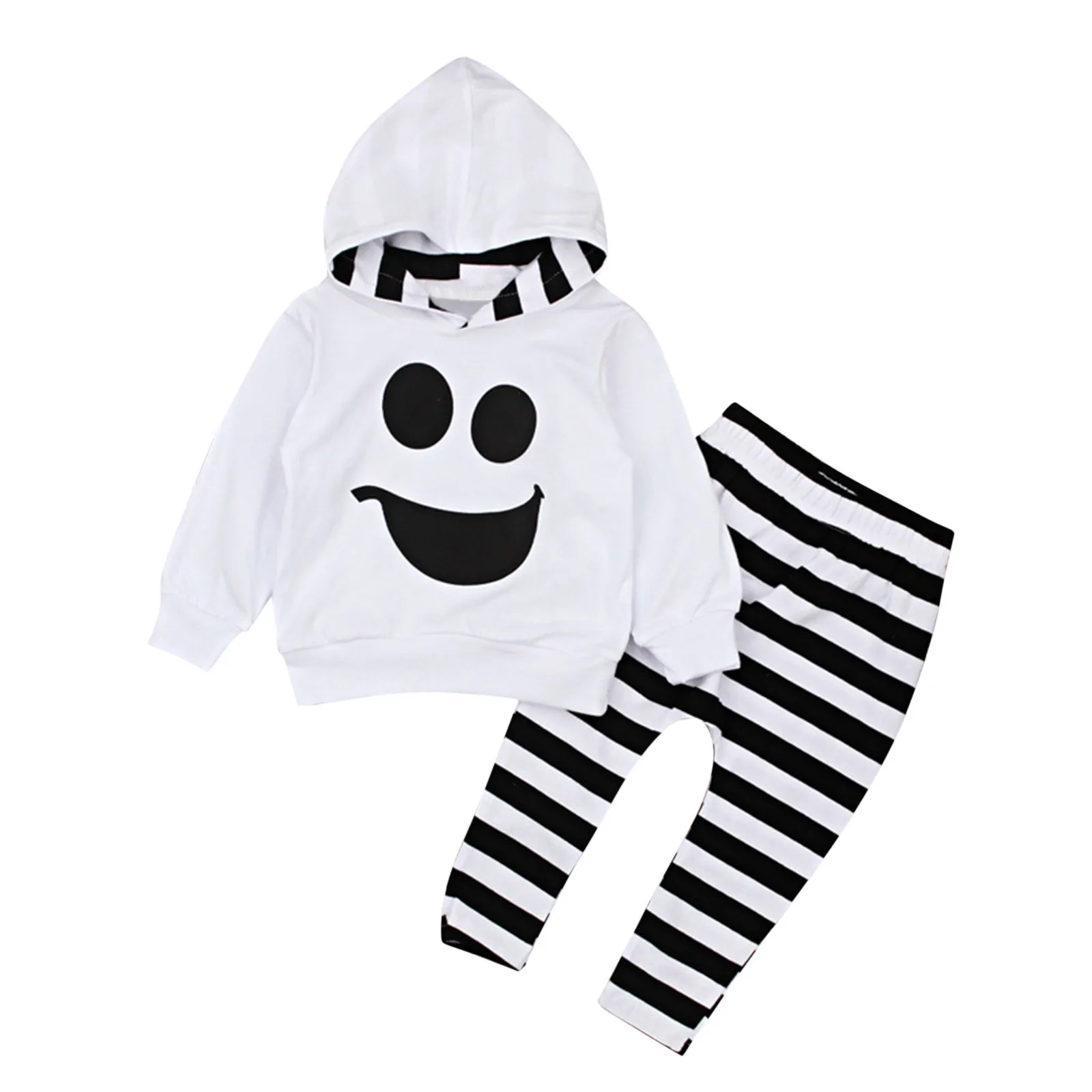 Toddler Baby Boy Halloween Clothes Set Fall Long Sleeve Hoodie Sweatshirt Jogger Pant Pumpkin Outfit Sweatsuits For Children