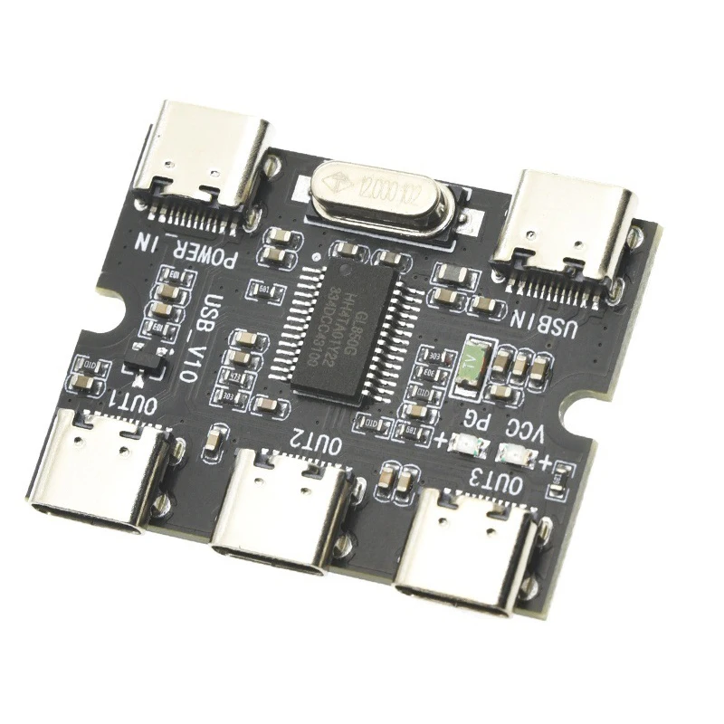 USB Expansion Board Hub 1 In 3 Out Hub Expansion Module With Power Interface Type C