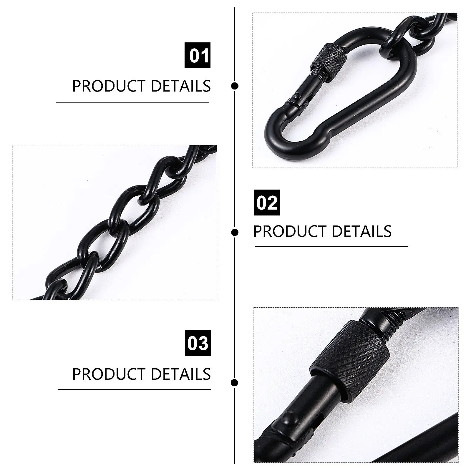 Stainless Steel Swing Chain Adjustable Hanging Chains For Porch Swings Punching Bags Overhead Mount Hammock Chains Hammock