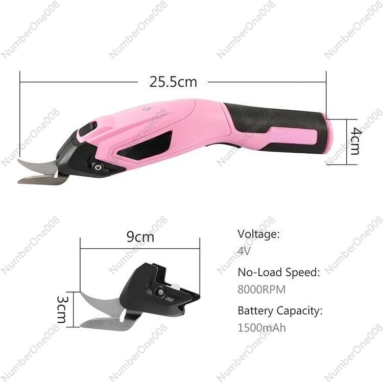 

Pink Electric Scissors Cordless Rechargeable for Fabric Leather Cloth Cutting Sharp Blades