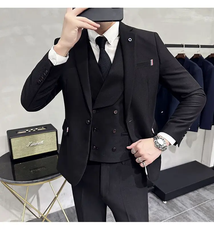 2-B14 High-end commuter handsome casual small suit formal dress jacket British slim business suit for men