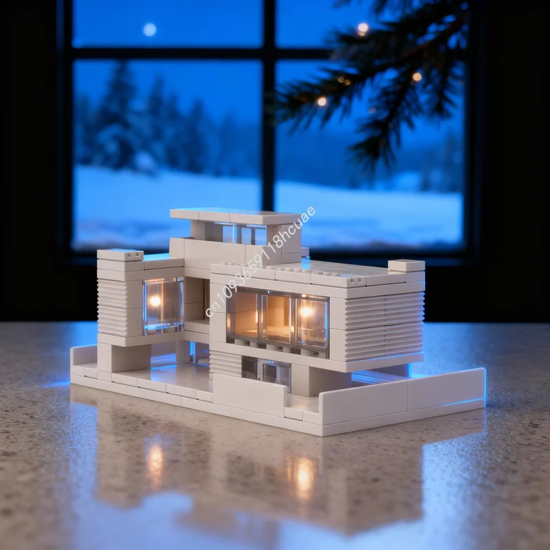 113pcs MOC Modern Two Storey House Architecture Model Building Blocks Construction Christmas Gifts Creative Idea Toys Education
