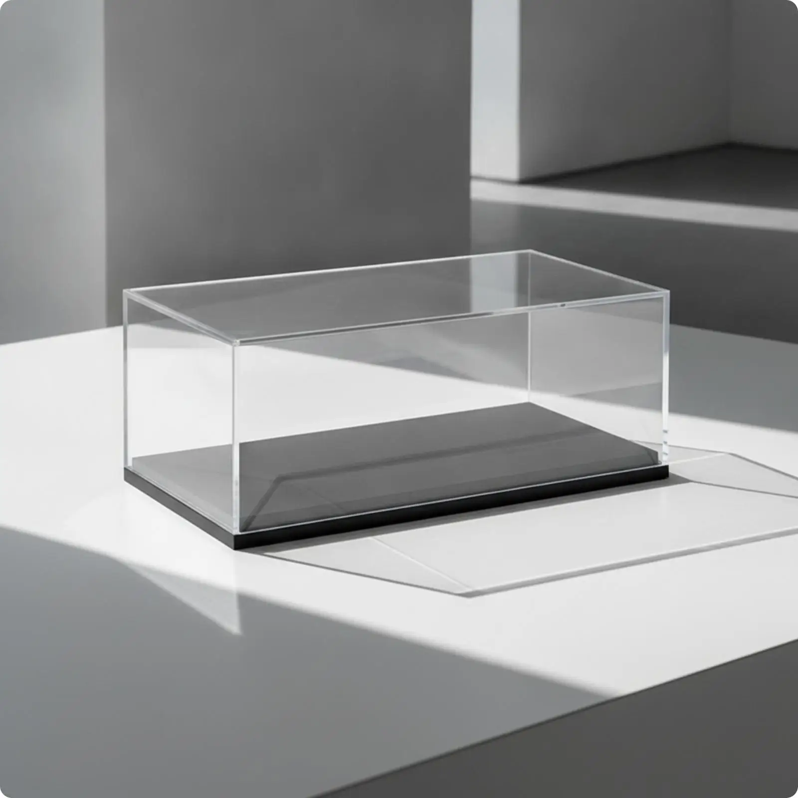 4x1:64 Scale Model Car Display Case | No-Assembly, Model Car Case with ebony base, for Shelf 120 X 58 X 45 MM