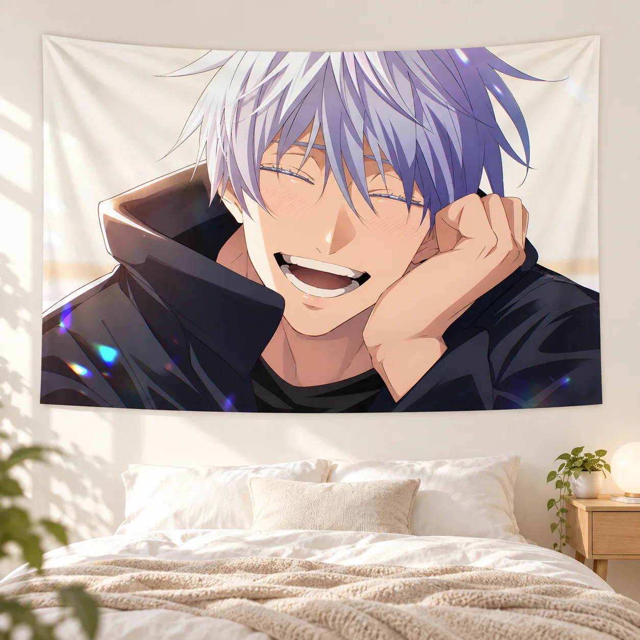 Jujutsu Kaisen Gojo Satoru Tapestry Cool Anime Boy Wall Tapestry Aesthetic Room Decor Bedroom Dorm Wall Hanging Art Cloth