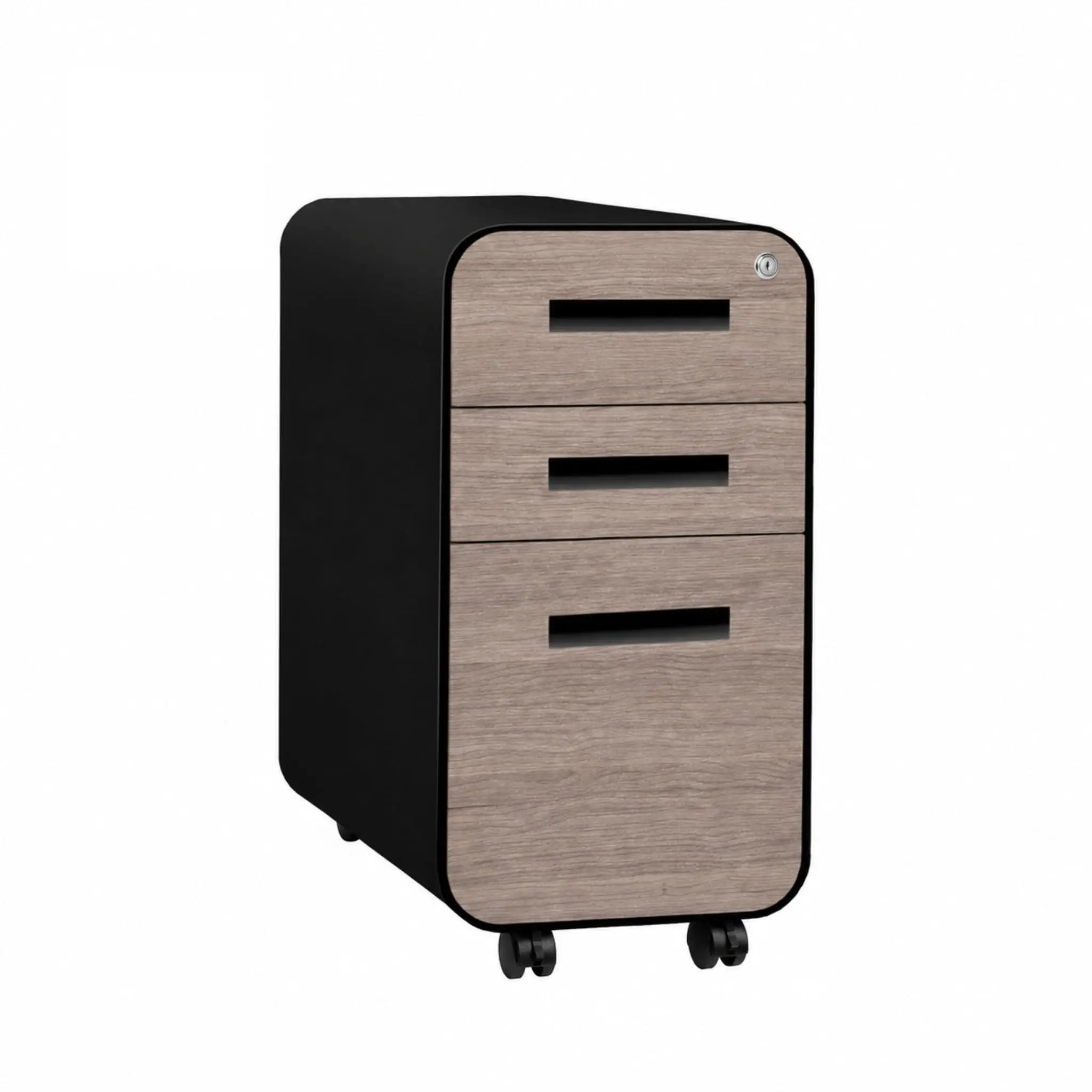 Stockpile Slim 3-Drawer Mobile File Cabinet with Lock - Under Desk Metal Filing Cabinet, Legal/Letter File Folders