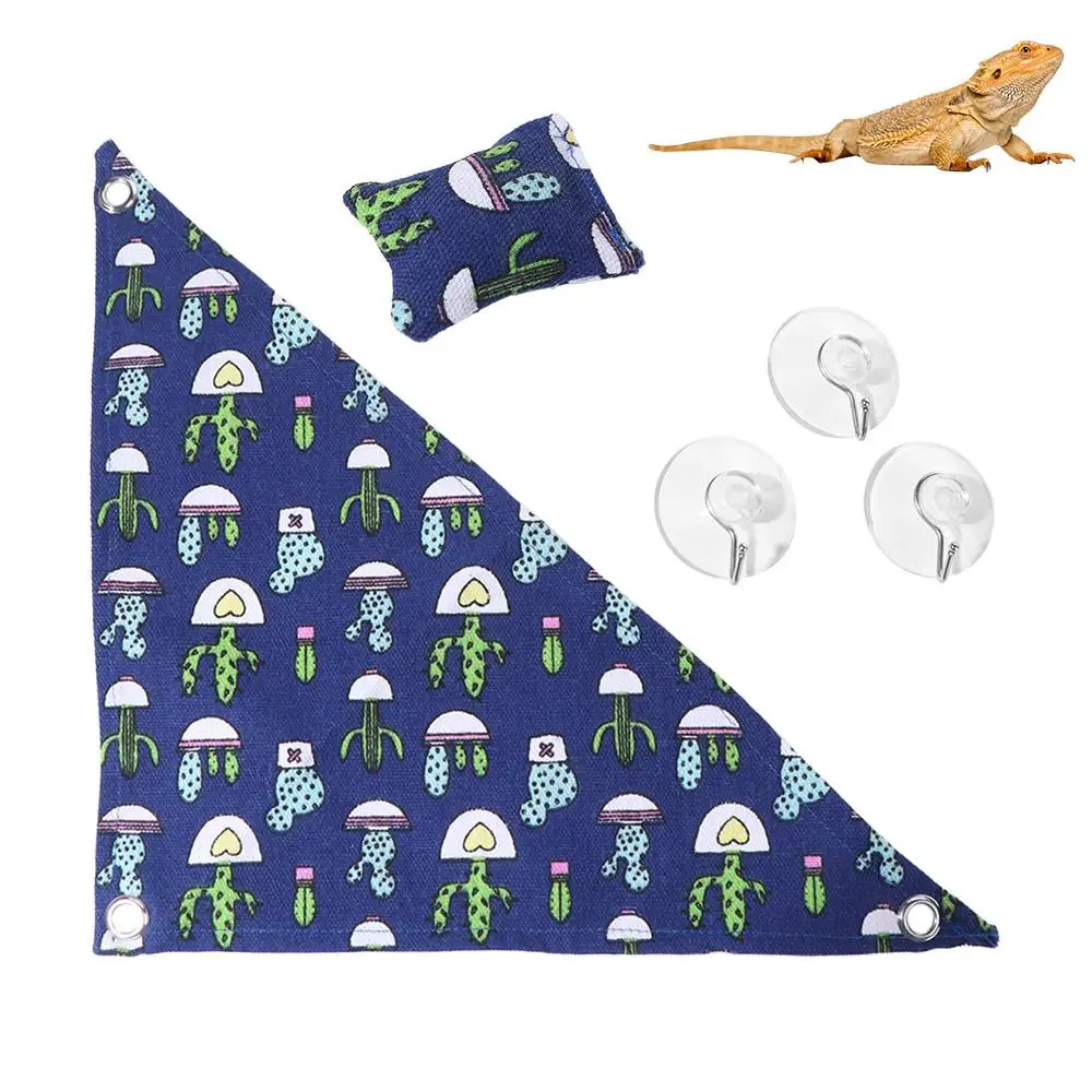 

Hanging Lizard Hamster Hammock Cactus Pattern Comfortable Hamster Sleeping Bag Soft Creative Reptile Sleeping Nest Pet Cage