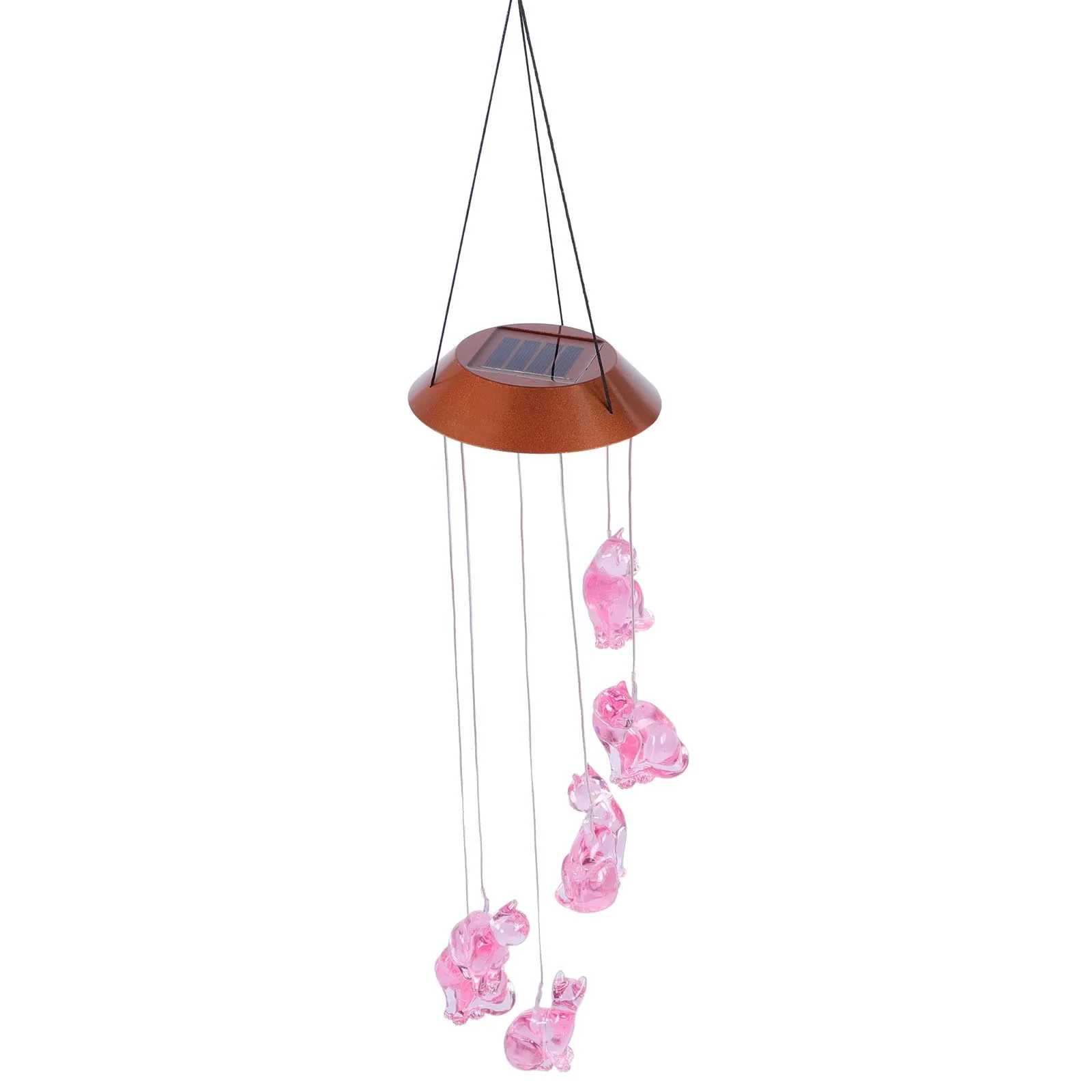 

1Pcs Solar Cat Wind Bell Lamp Multifunctional Wind Chime Light Balcony Pendant Solar Light Decorative Home Decoration