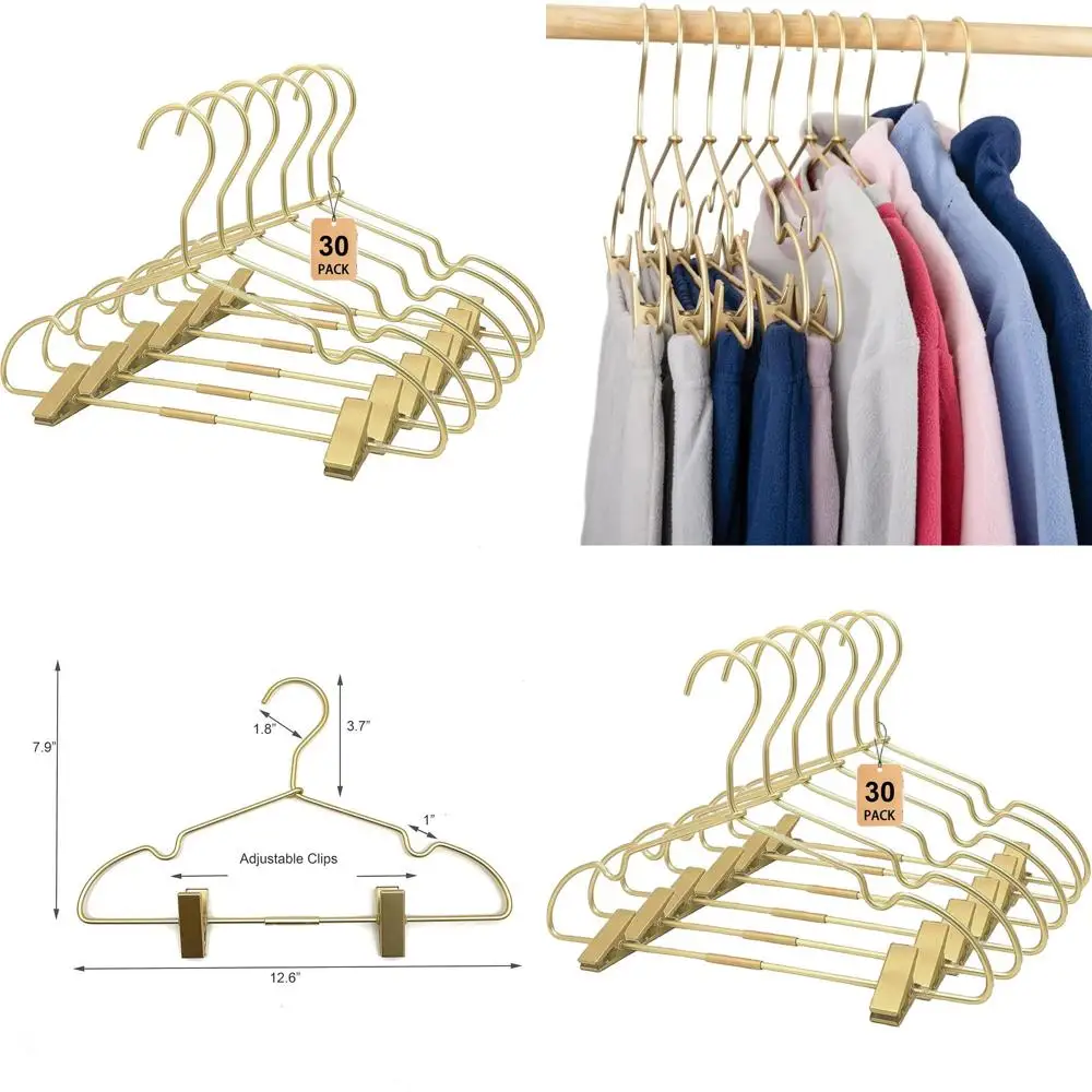 

12.6 Heavy-Duty Metal Baby Hangers, 30-Pack Non-Slip Kids Coat Organizer & Storage