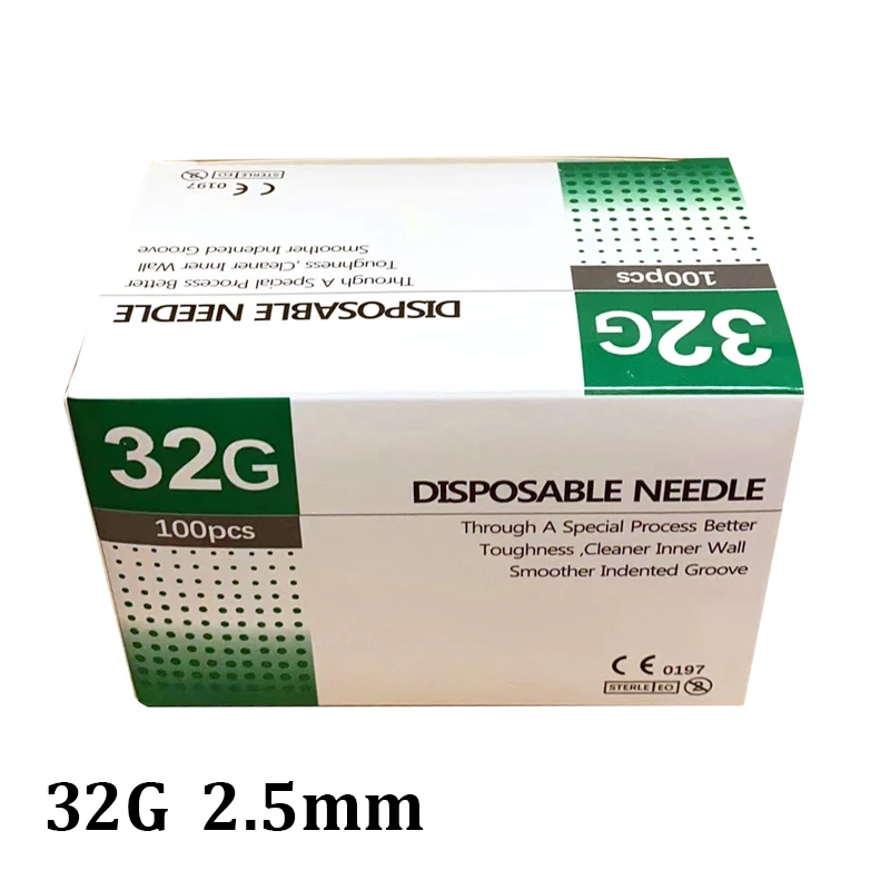 100PCS 25G 30G 32G 33G 34GPainless Nadel 4/6/13mm Schönheit Ultrafeine Piercing transparente Spritze Injektion Kleber Klare Spitze Kappe