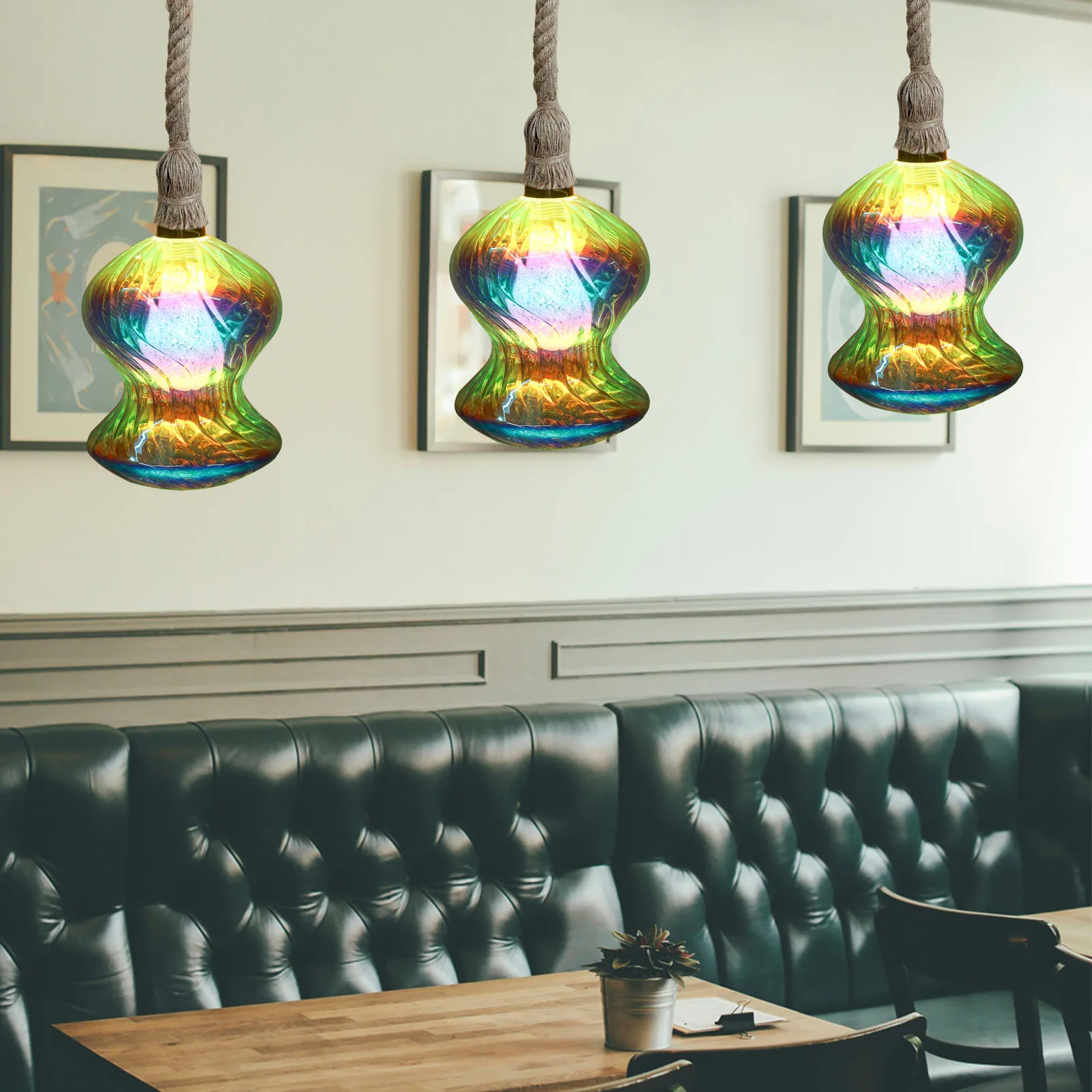 

Decorative lights E27 3W Colorful Gourd Vintage Pendant Lamp AC220V Home Restaurant Party Decoration Edison LED Light Bulb