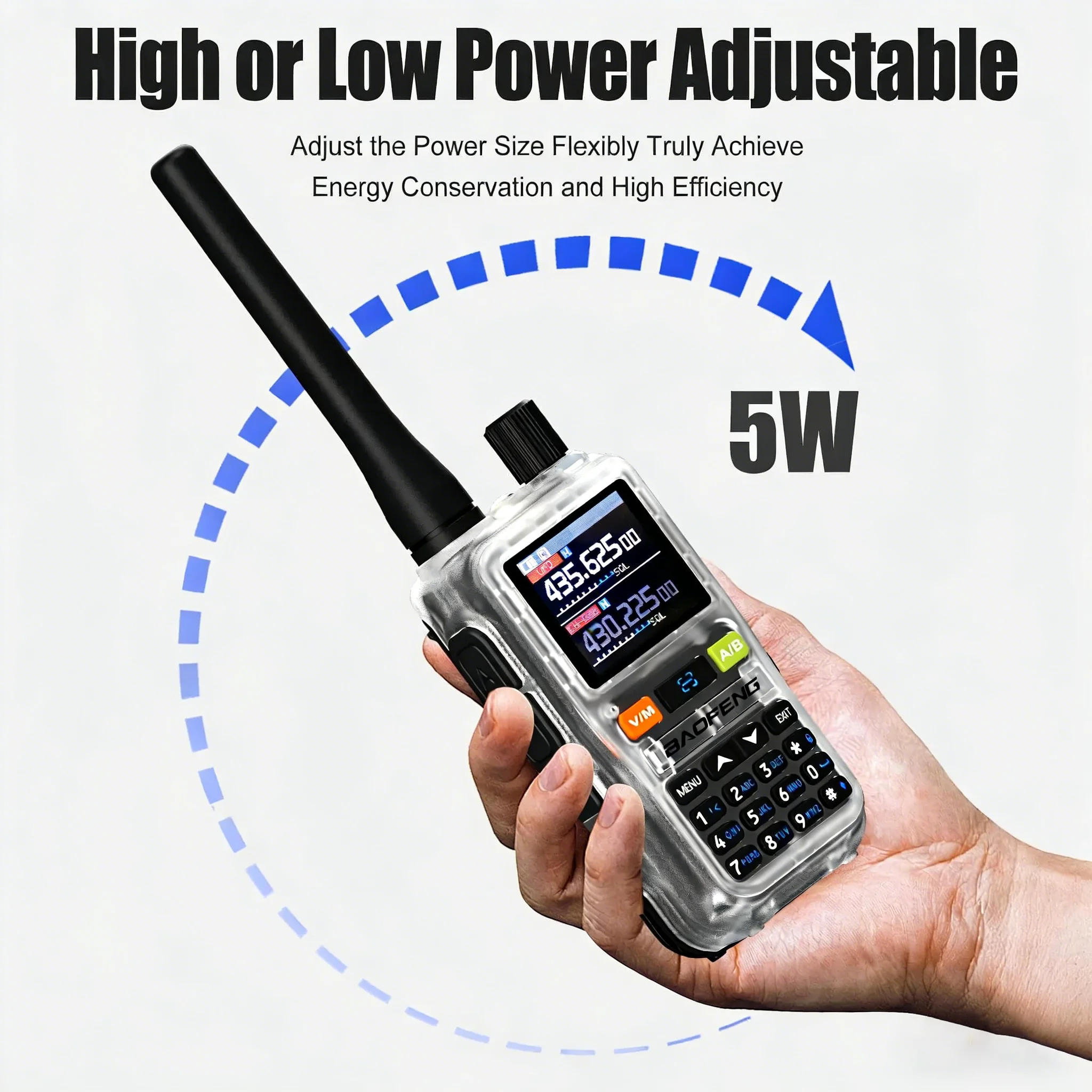 Baofeng UV-5R Mini Walkie Talkie Radio Ham Dual Band VHF UHF Air Band 5W 2200mAh Bluetooth Tipe-C PTT VOX untuk Berkemah di Luar Ruangan