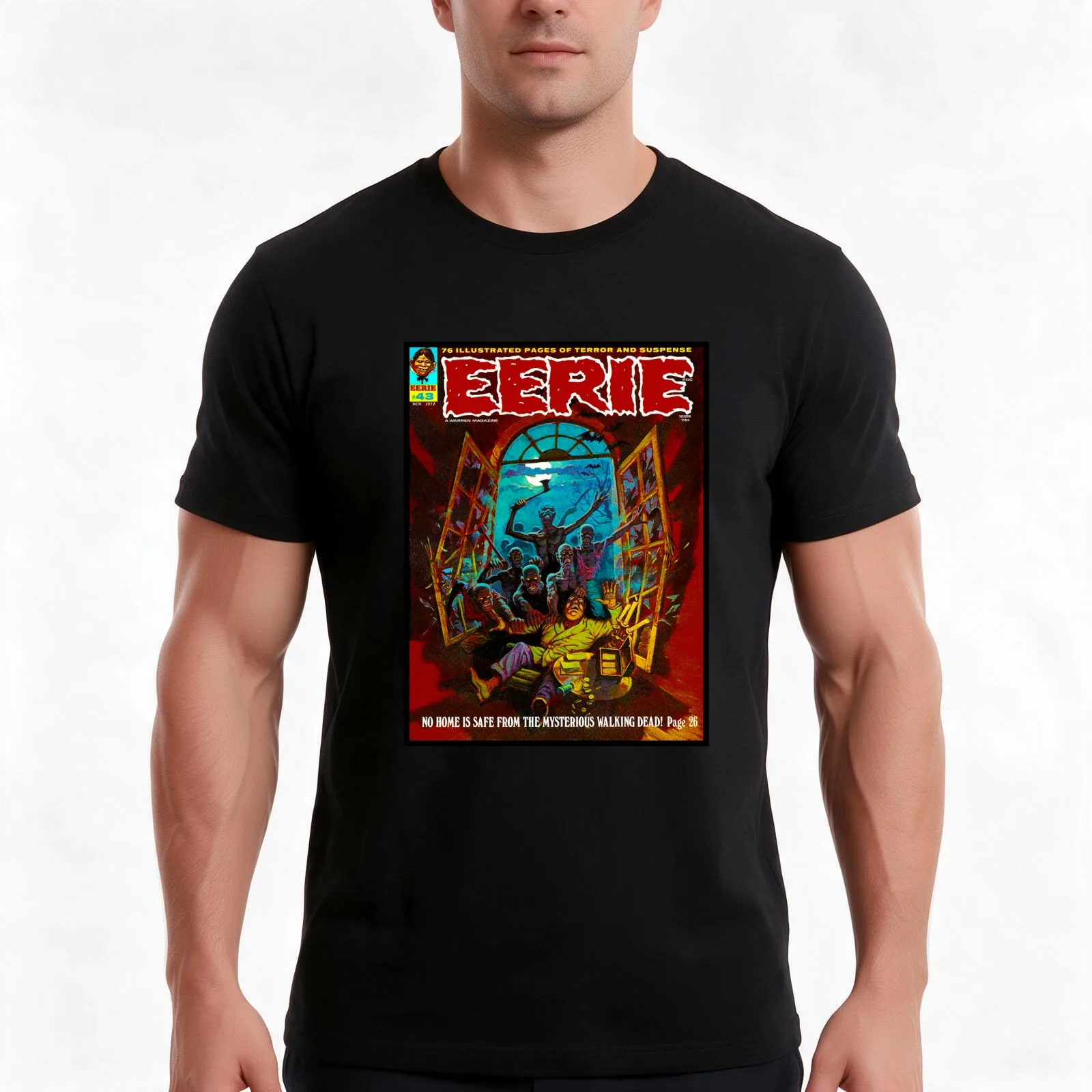 YEP, ANOTHER GREAT VINTAGE EERIE #43 MAGAZINE COVER! T-Shirt, Summer Casual Cotton Tee, Oversized Streetwear Tops, 100% Cotton