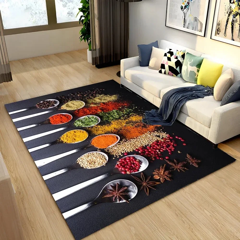 Modern Kitchen Spice Seasoning Grain Pattern Decorative Carpet Restaurant Entrance Door Cushion Home Floor Mat Rug Home Decor
