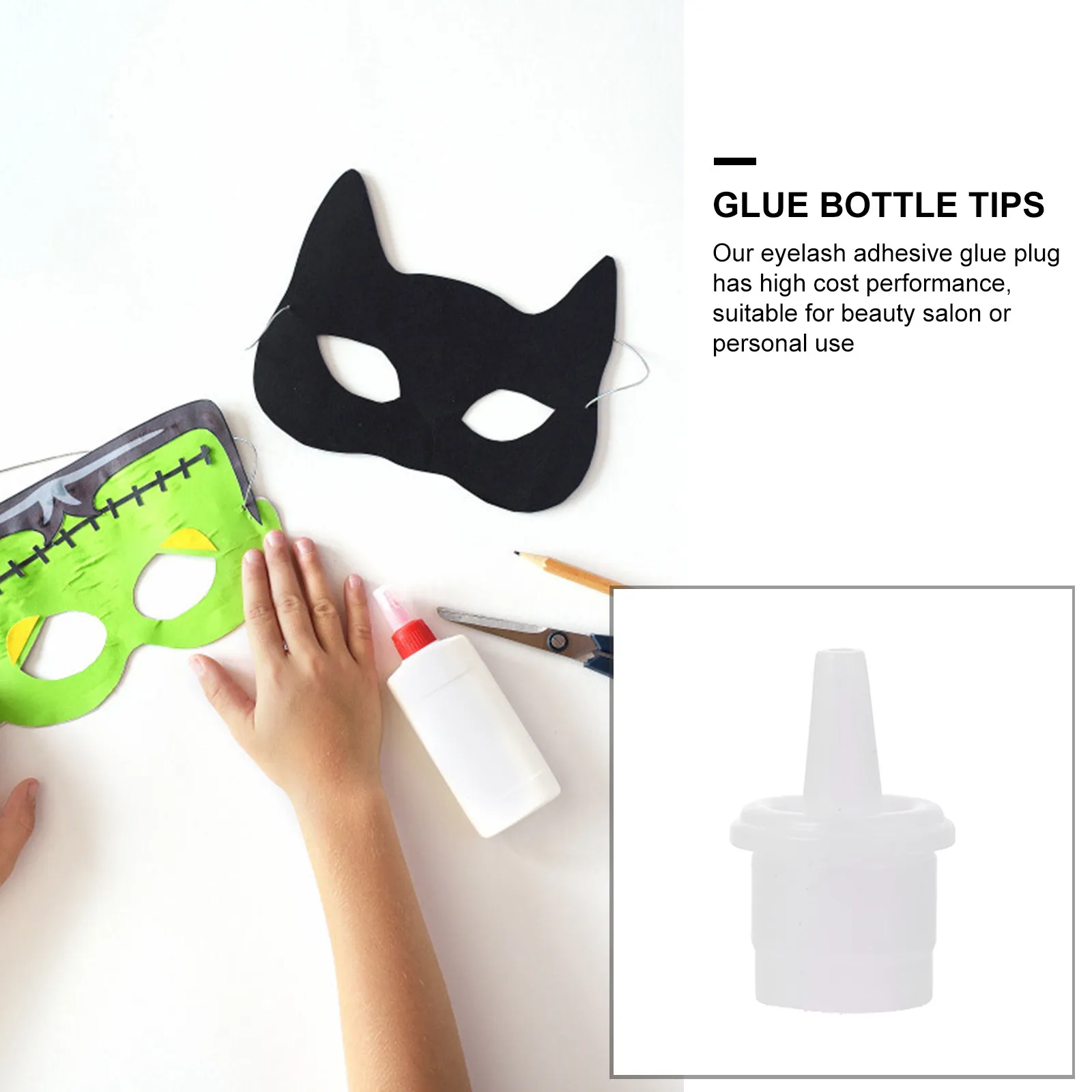 100Pcs Eyelash Glue Bottle Nozzle Caps Replacement Head for extension Glue Bottle Mouth Easy Squeeze Fine