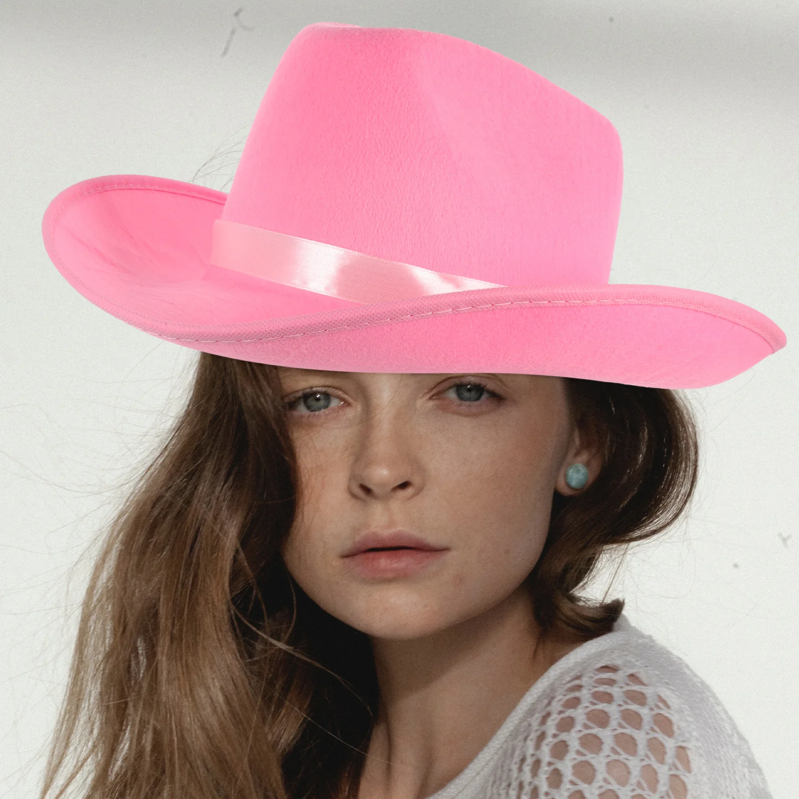 Pink Cowboy Hat Western Style Party Hats for Kids Decor Felt Costume Supplies Child