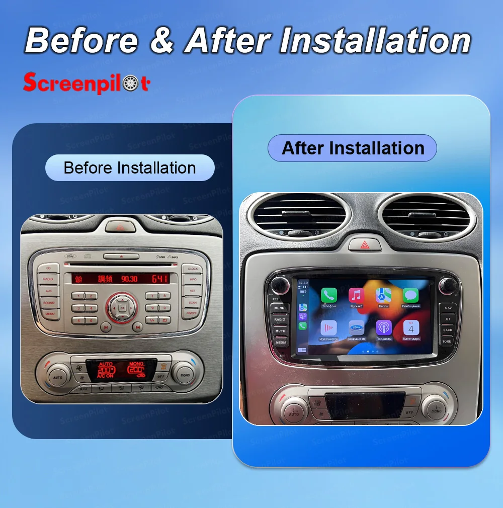 7 Inch Android 16 Multimedia Video Player Head Unit GPS Navigation for Ford Focus Mk2 S-Max Mondeo Galaxy C-Max Car Radio Auto
