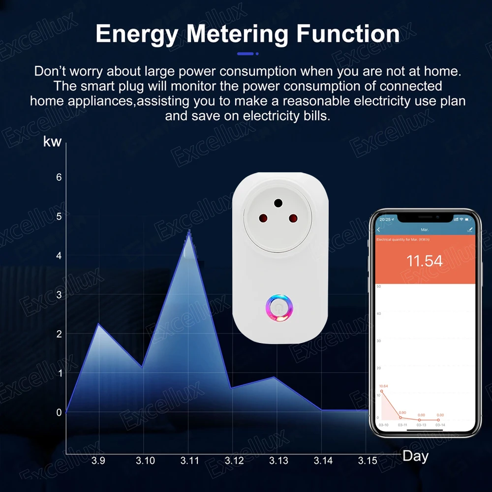 Tuya WiFi Smart Plug Israel Socket 16A With Power Monitoring Timing Function Home Appliances Automation Switch Outlet For Alexa